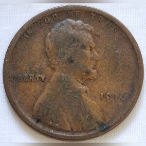 Vintage 1916 Philadelphia Minted Lincoln Copper Wheat Penny